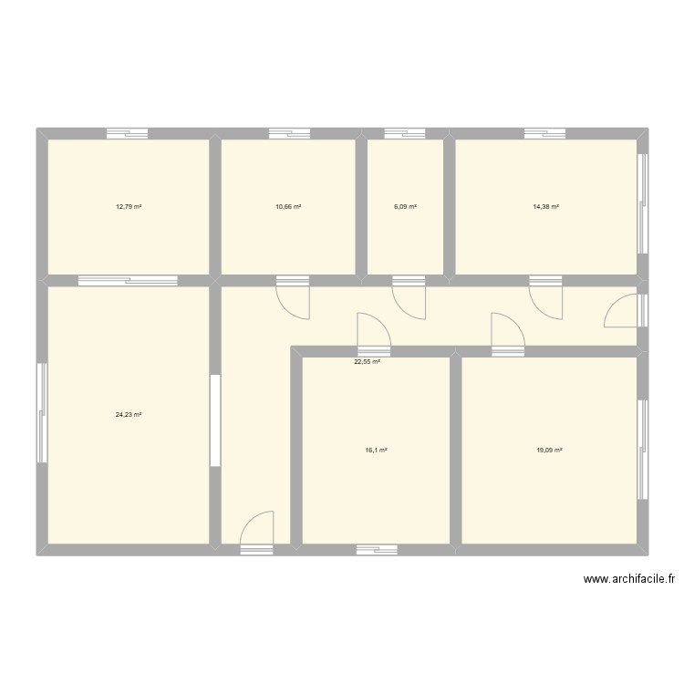 10*10(1). Plan de 8 pièces et 126 m2