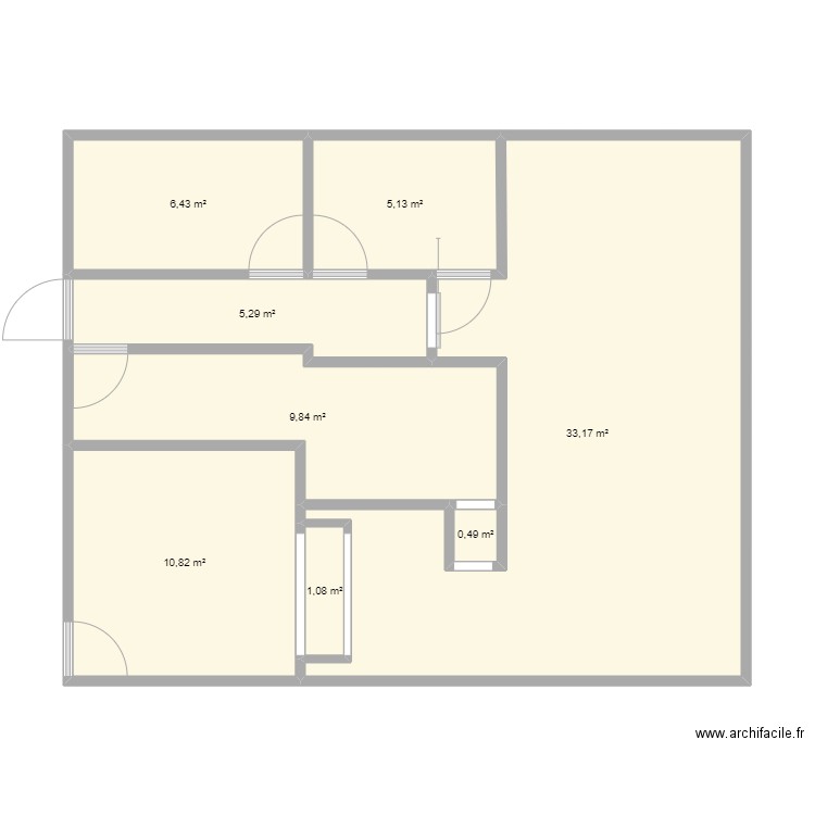URC PPD. Plan de 8 pièces et 72 m2
