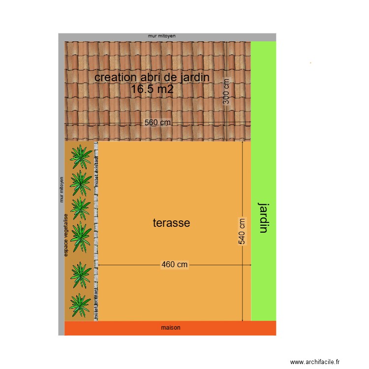 plan de coupe: haut. Plan de 0 pièce et 0 m2