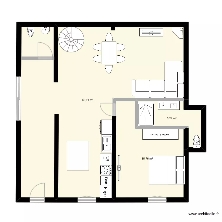 RDC DALILA2. Plan de 3 et 82 m² RDC DALILA2. Plan de 3 et 82 m²