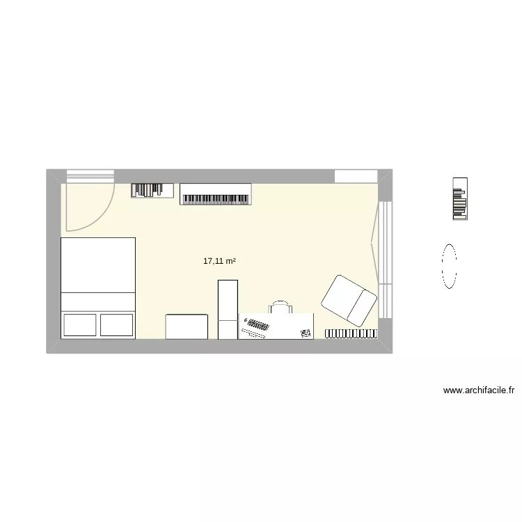 Appart 2. Plan de 1 et 17 m² Appart 2. Plan de 1 et 17 m²