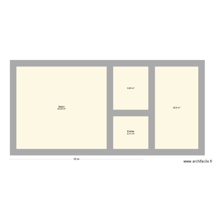 Ablon manoir. Plan de 4 pièces et 79 m2