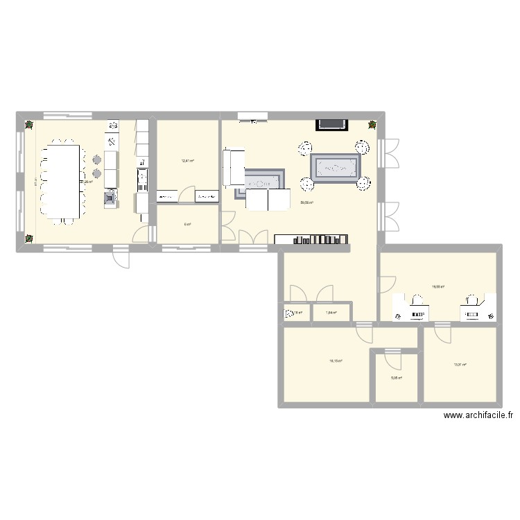 Marcy extension v3 cuisine salle a manger. Plan de 10 pièces et 174 m2