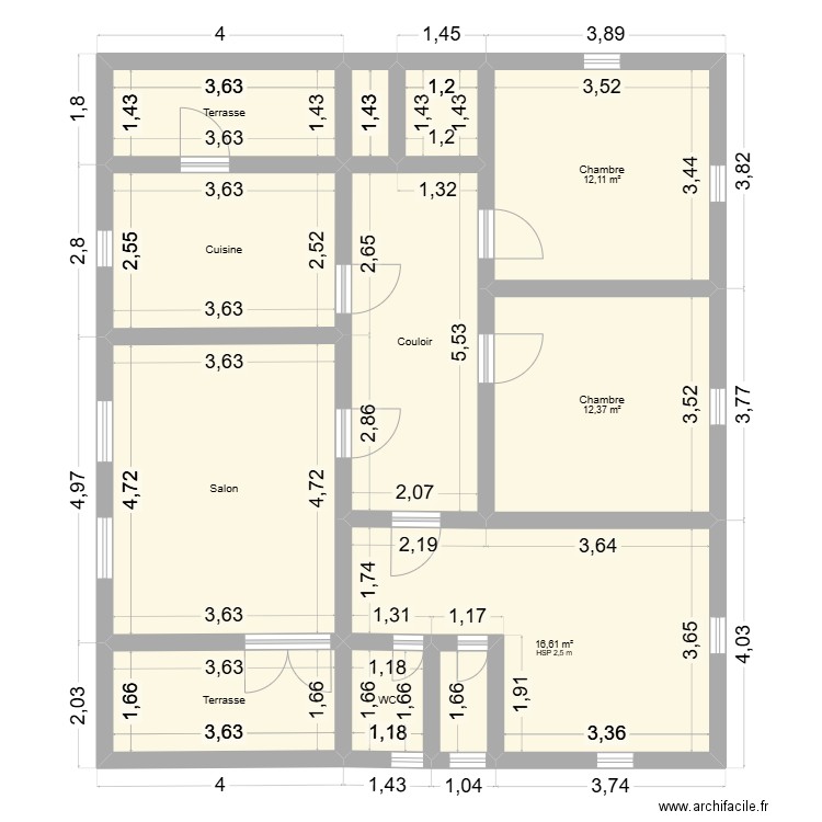 Maison AGBOGAN et CLAIRE2. Plan de 12 pièces et 96 m2