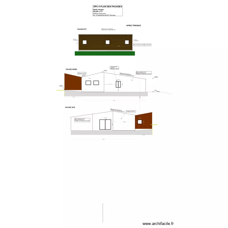 DPC4 PROJET AAAA PLAN DES FACADES  APRES TRAVAUX1 SDB EXTENSION. Plan de 