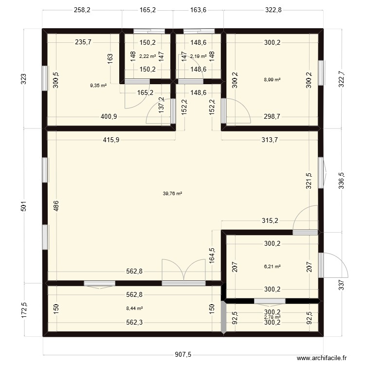 PLAN 2 CHAMBRES SALON 2 DOUCHES. Plan de 0 pièce et 0 m2