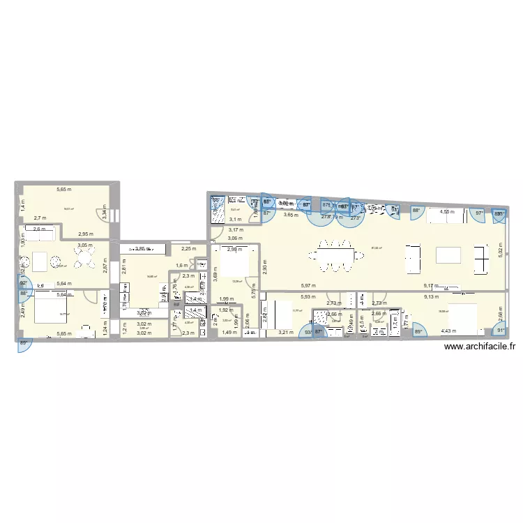 BASE St Denis V3 (8 couchages). Plan de 21 pièces et 226 m² BASE St Denis V3 (8 couchages). Plan de 21 pièces et 226 m²