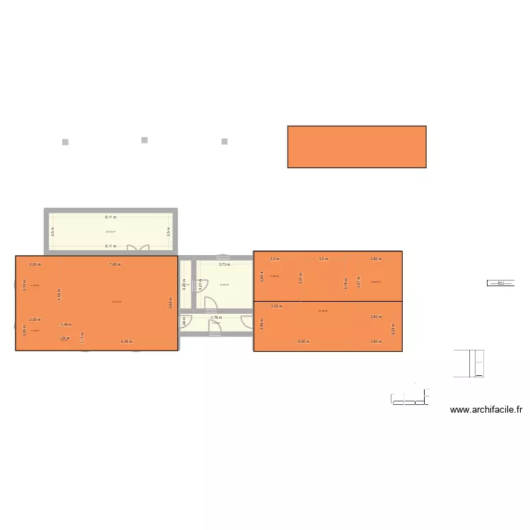 MAISON agrandissement 7. Plan de 12  et 169 m²