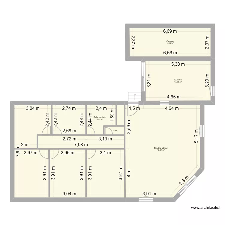MV1. Plan de 8  et 144 m²