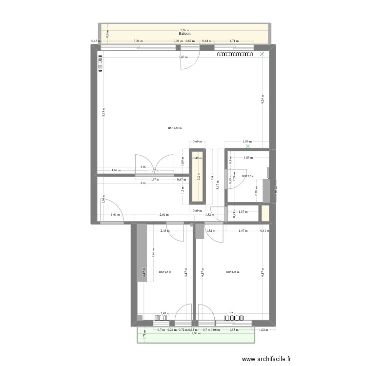 vivien2. Plan de 9 pièces et 87 m2