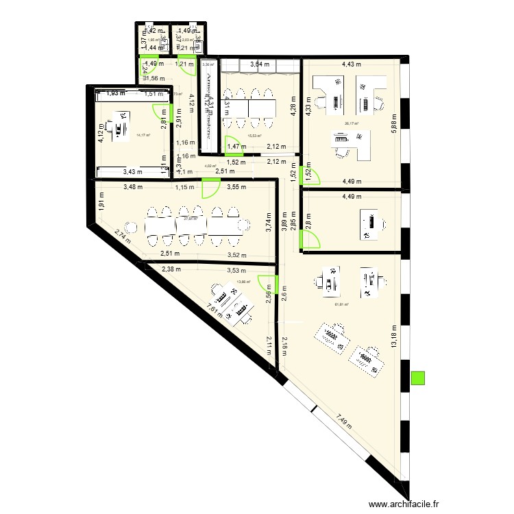 bureaux 4. Plan de 0 pièce et 0 m2