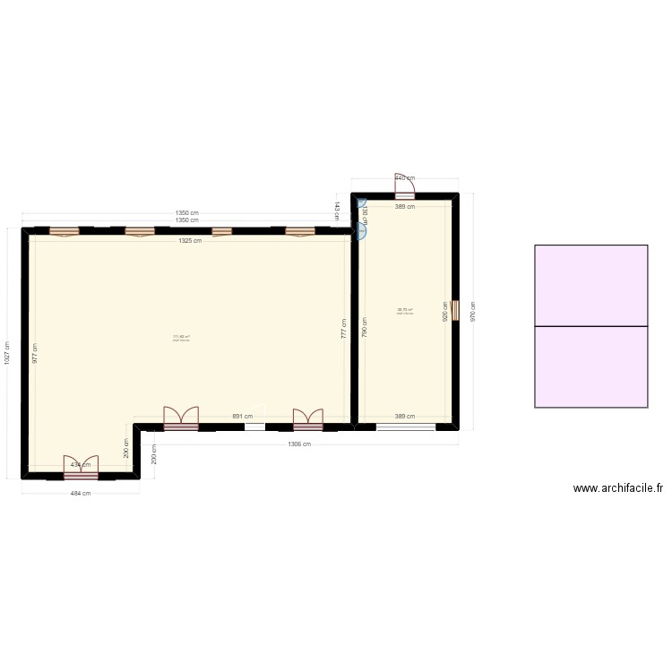 Maison Monté. Plan de 2 pièces et 147 m2