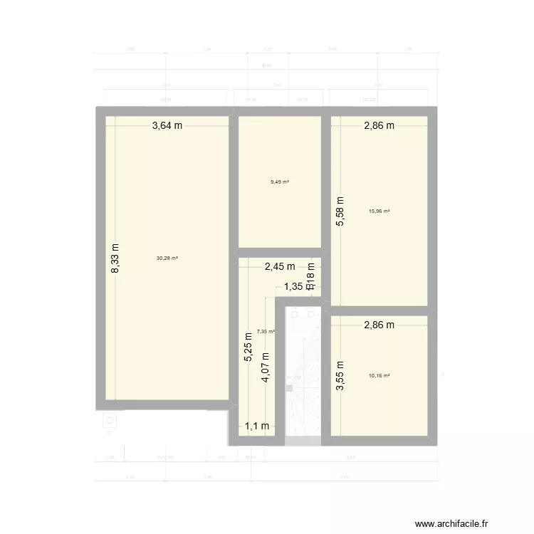 BOUVARD PLAN RDC BAS. Plan de 5  et 73 m²