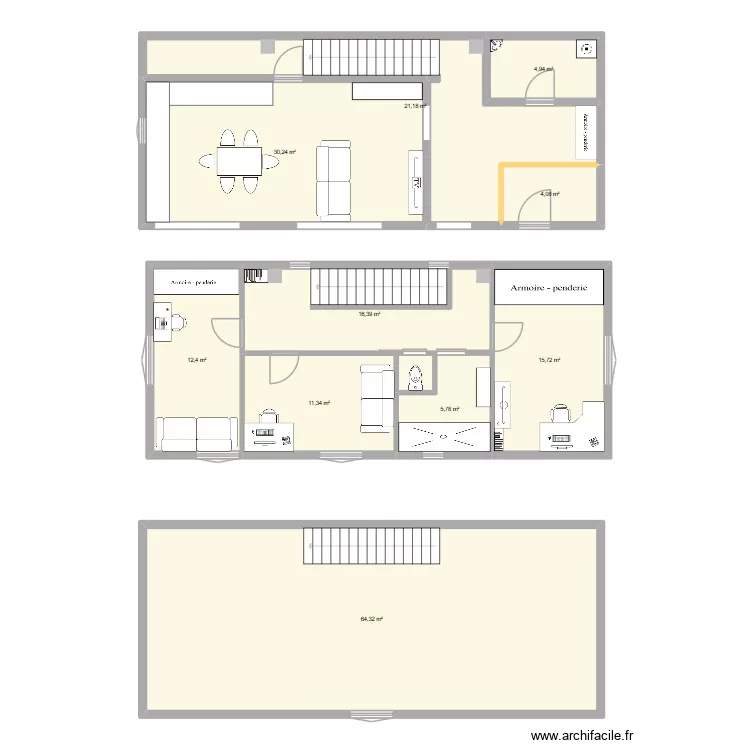 Bernin Modif RdC. Plan de 10 et 186 m² Bernin Modif RdC. Plan de 10 et 186 m²