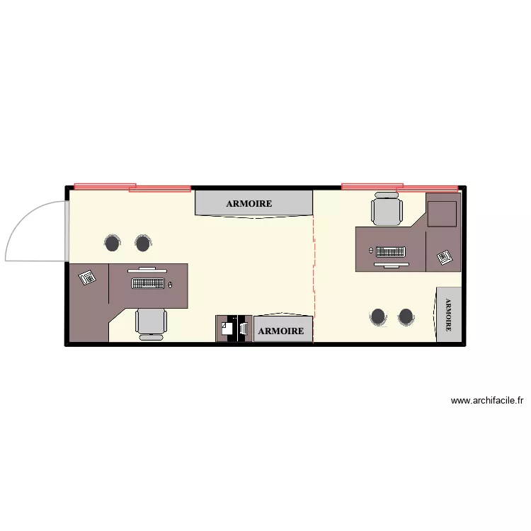 Bureau. Plan de 1 et 14 m² Bureau. Plan de 1 et 14 m²