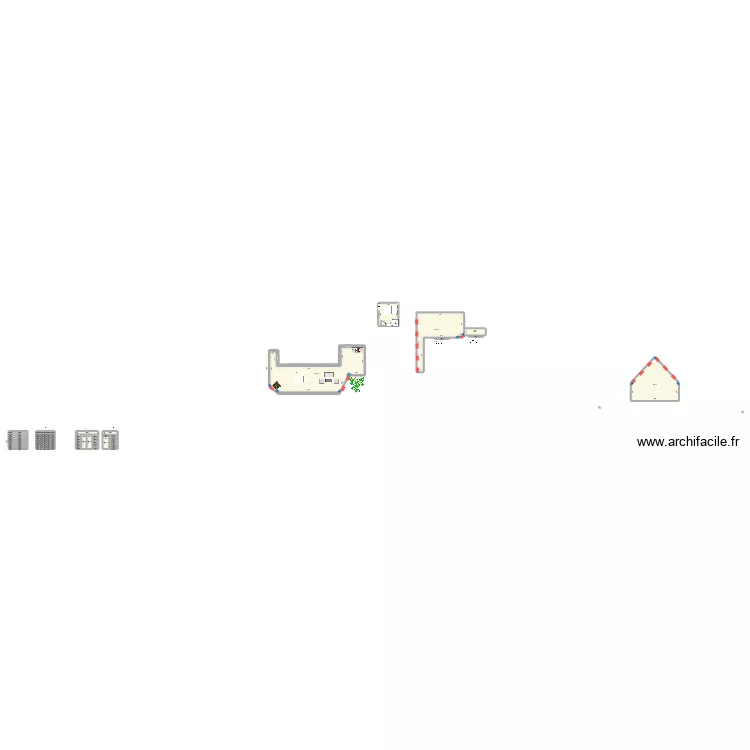 Terrasse. Plan de 93  et 146 m²