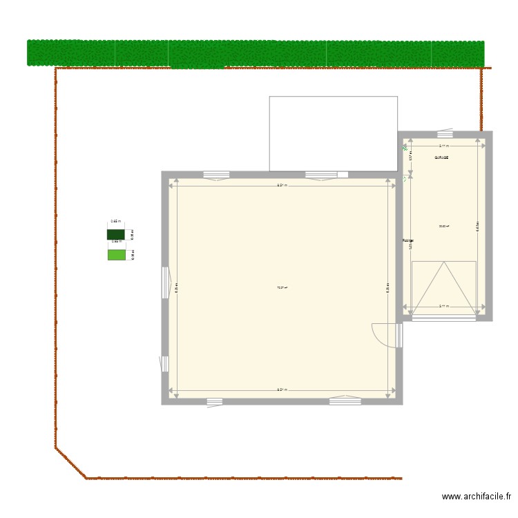 Ensemble 11. Plan de 2 pièces et 91 m2