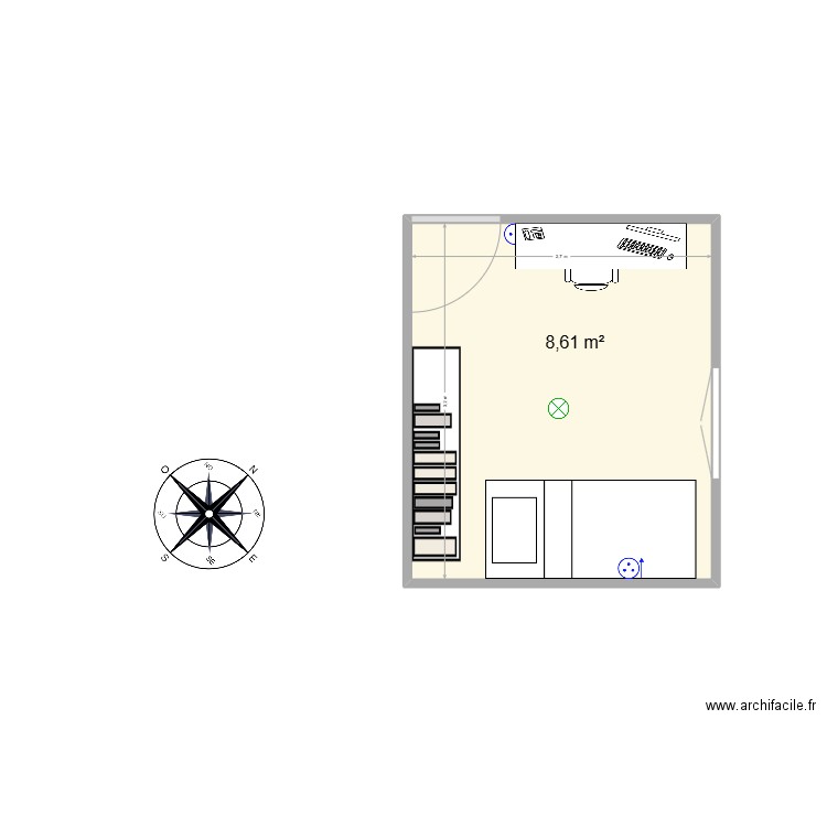 essai3. Plan de 1 pièce et 9 m2