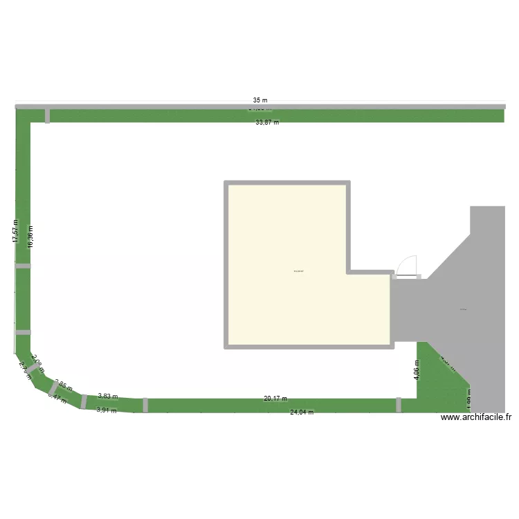 Maison. Plan de 1 Pièce et 114 m²