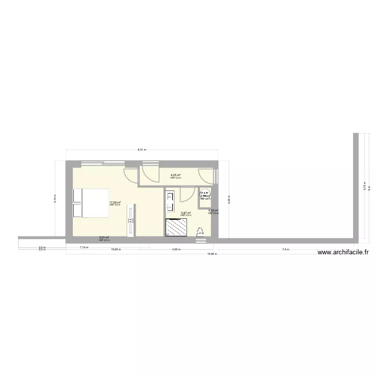 annexe. Plan de 6  et 29 m²