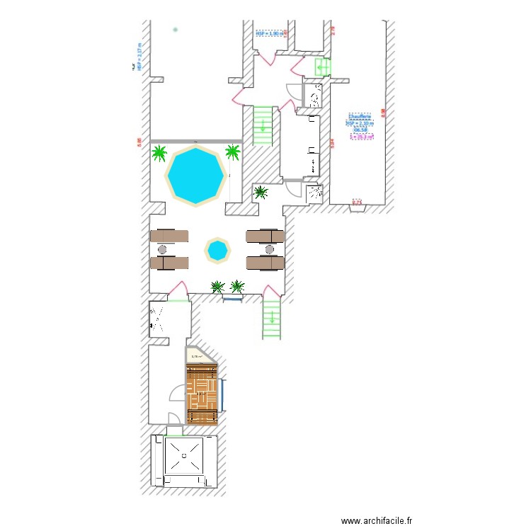 SOUS-SOL. Plan de 2 pièces et 5 m2