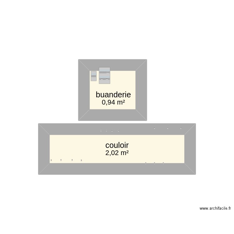 elec. Plan de 2 pièces et 3 m2