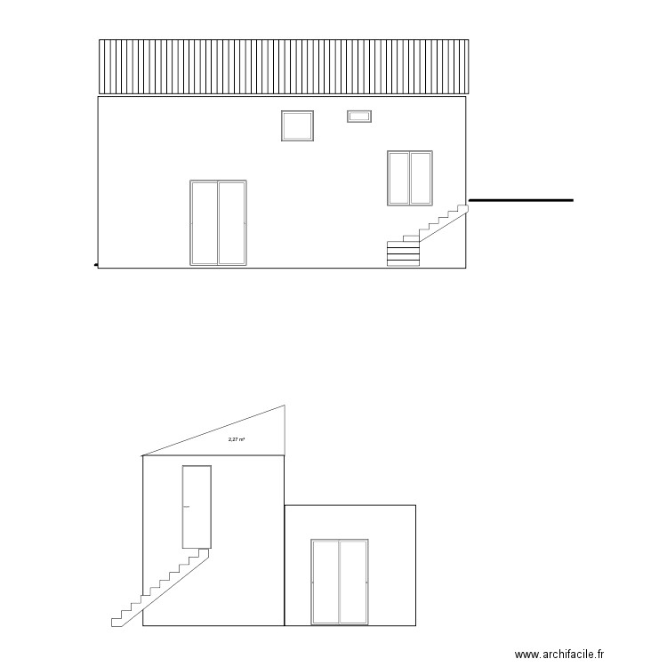 Façade cour. Plan de 0 pièce et 0 m2