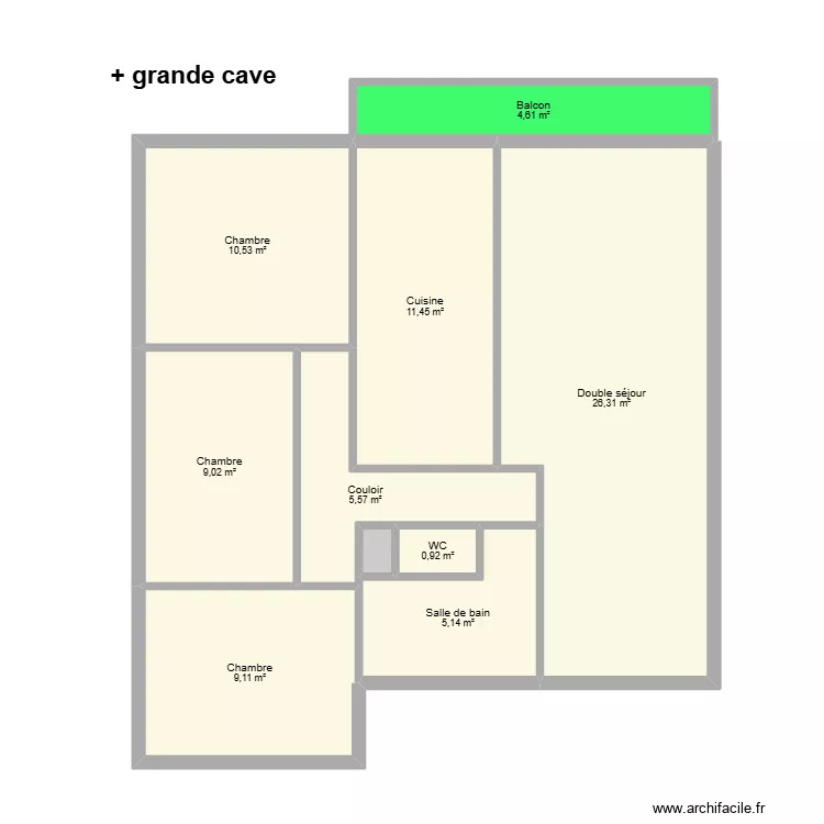 MARCHI. Plan de 10 pièces et 83 m²