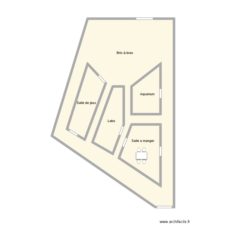 Noélie. Plan de 5 pièces et 61 m2