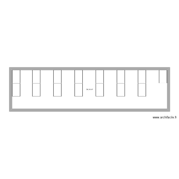 stockage magasin. Plan de 1 pièce et 54 m2