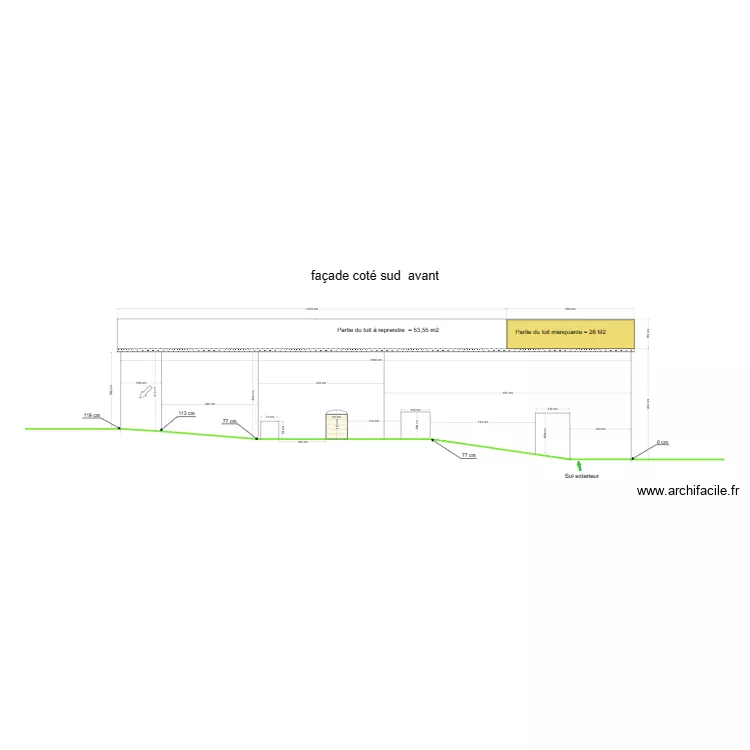 cot&eacute; sud apr&eacute;s. Plan de 