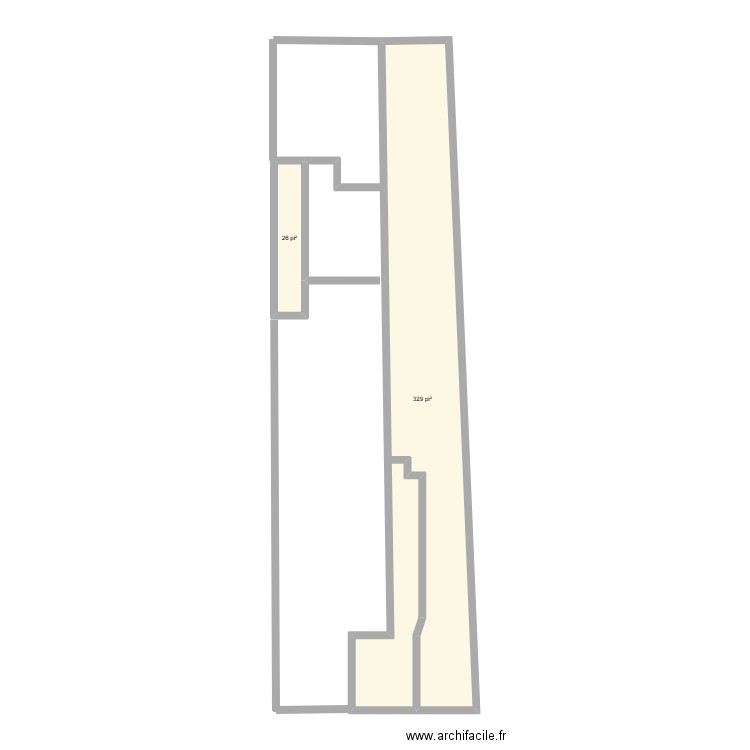 plan global. Plan de 2 pièces et 33 m2