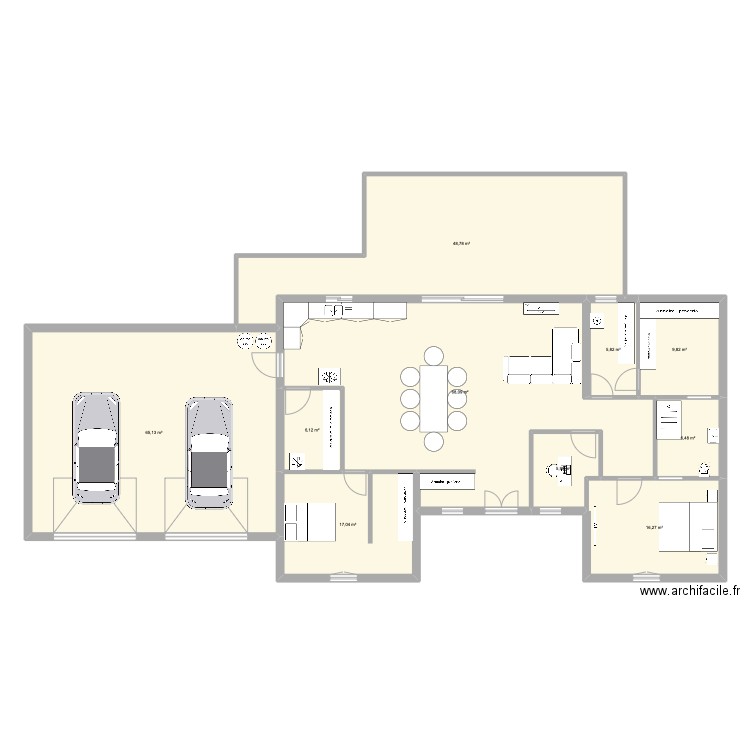 kkoko. Plan de 10 pièces et 250 m2