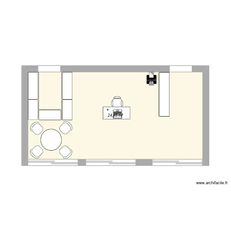 HINA. Plan de 1  et 24 m²