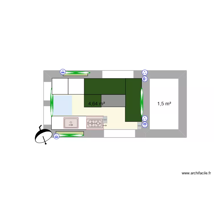 VAN. Plan de 2 et 6 m² VAN. Plan de 2 et 6 m²