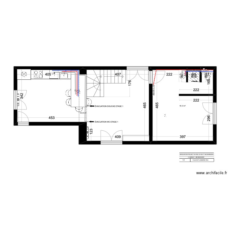 barbizon projet 888 RDC PLOMBERIE. Plan de 0 pièce et 0 m2