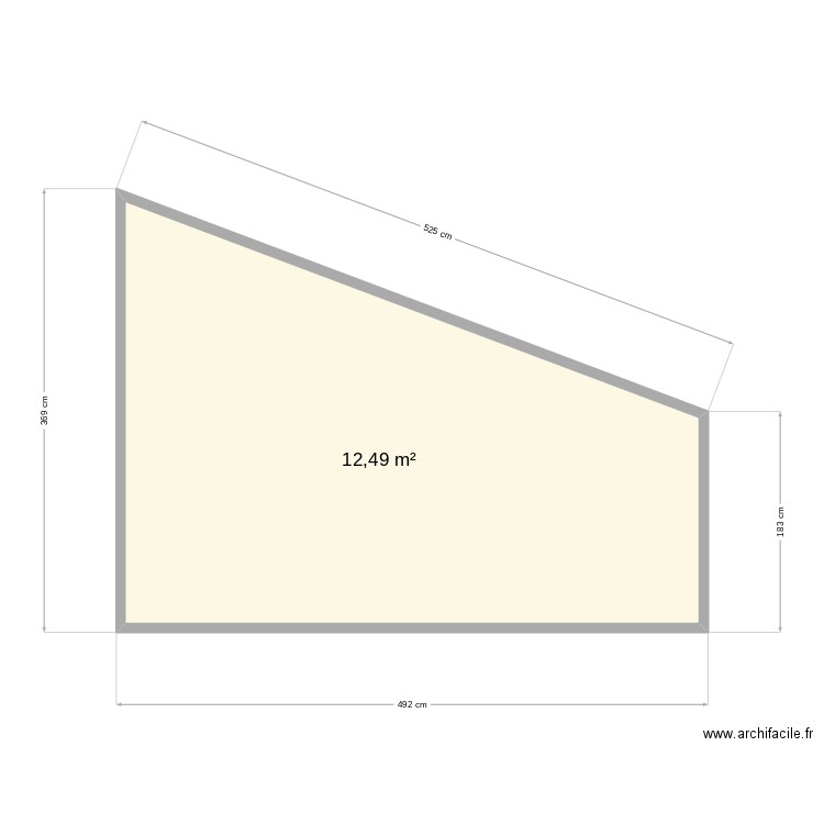 COTES PAN DE TOITURE POUR VÉRANDA. Plan de 1 pièce et 12 m2