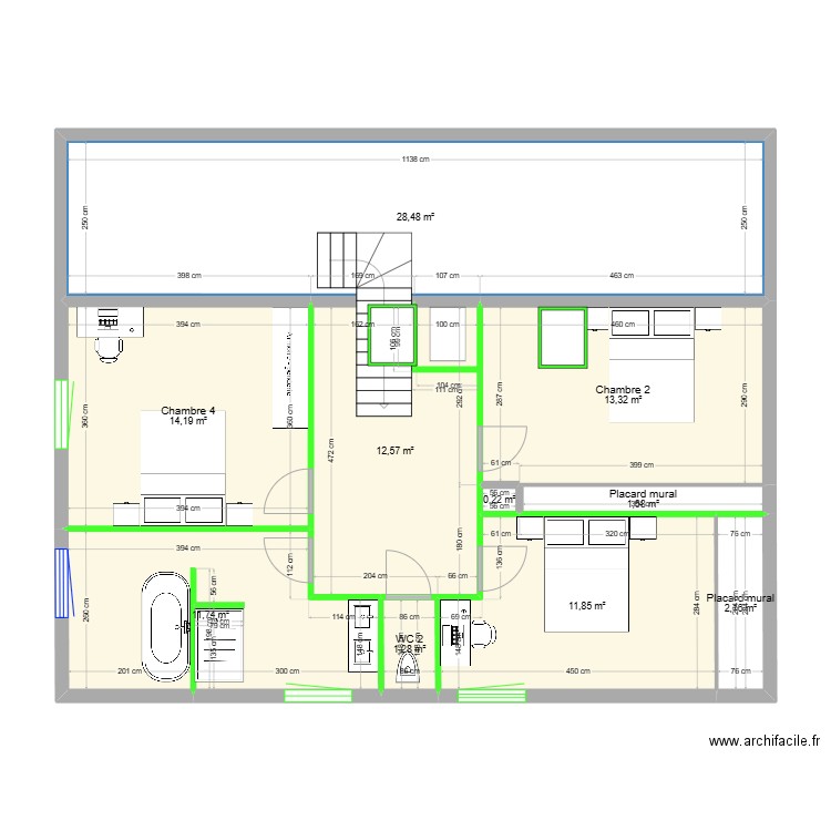 Maison Bouchemaine - rénov 2 étage. Plan de 10 pièces et 97 m2