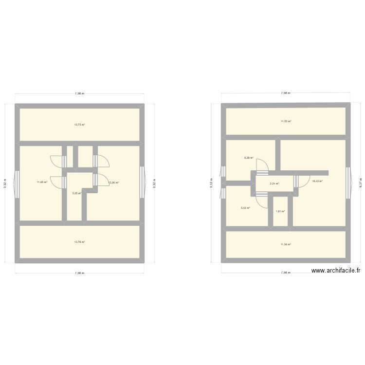 plan test. Plan de 12 pièces et 111 m2