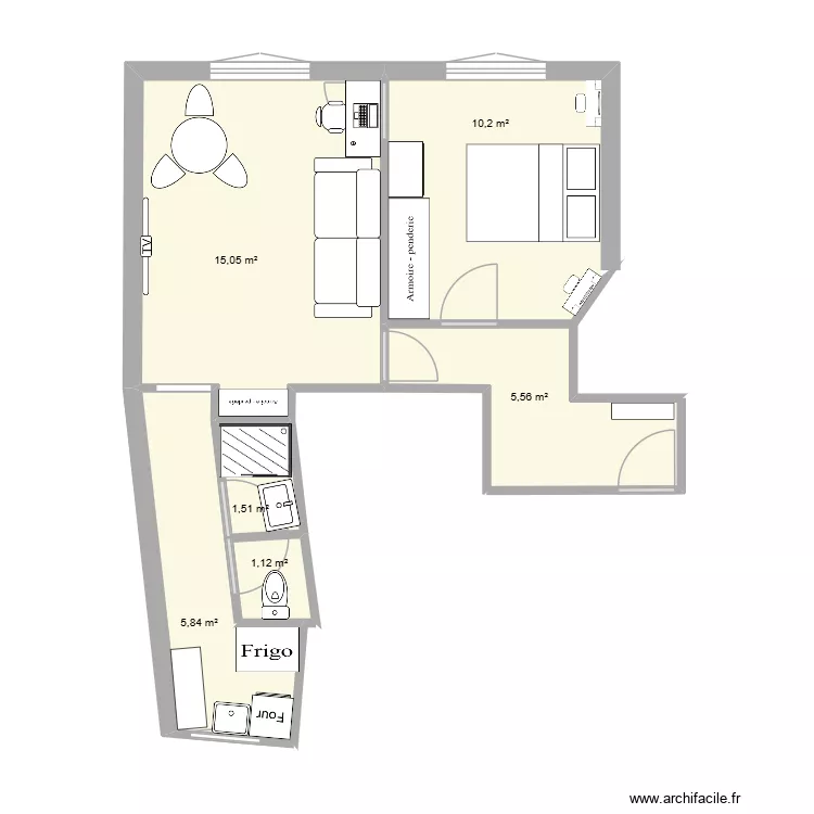 Redon appartement. Plan de 6 et 39 m² Redon appartement. Plan de 6 et 39 m²
