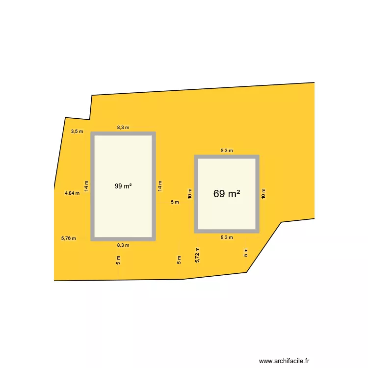 blabla. Plan de 2  et 168 m²