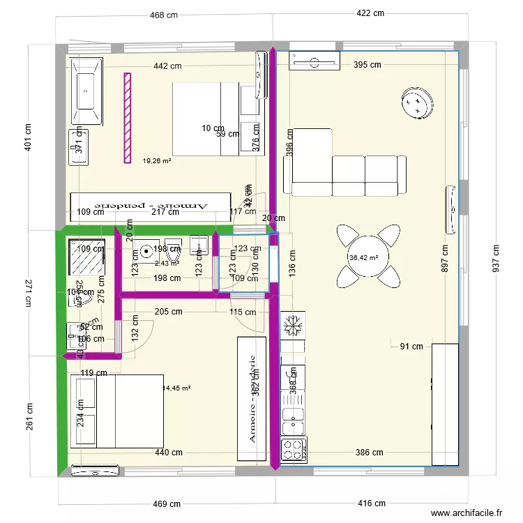DEVOIS LOT B  enduit. Plan de 