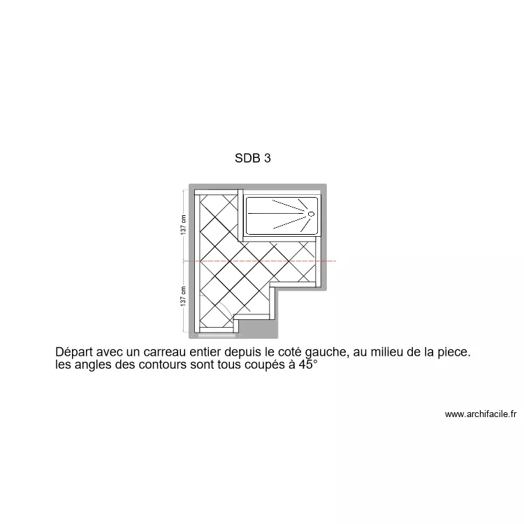 SDB 3 Calepinage V2. Plan de 