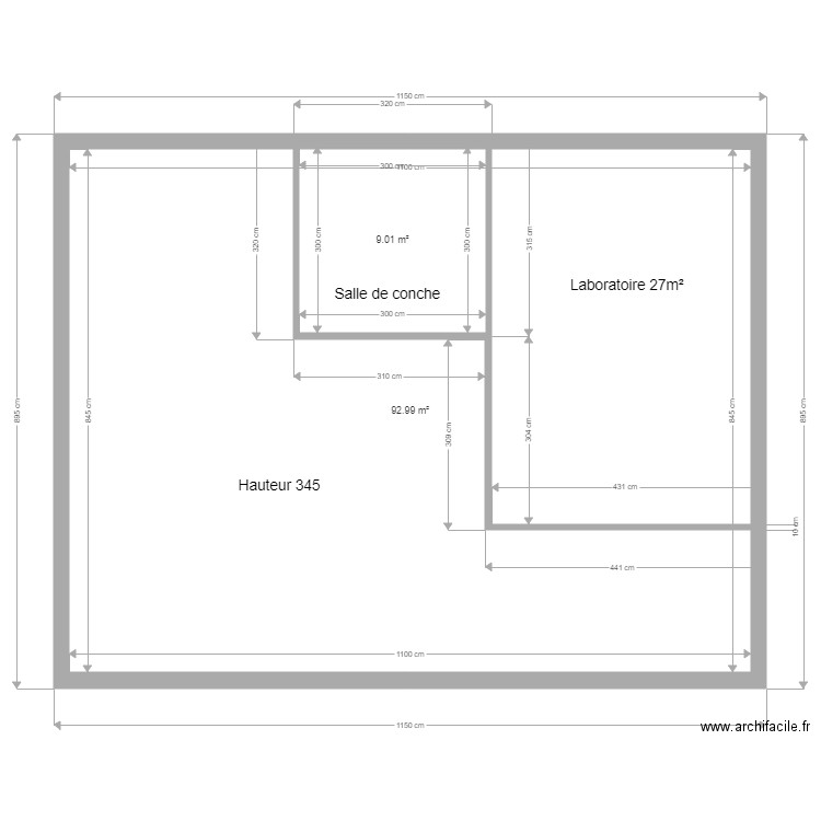 Lauret choco. Plan de 2 pièces et 102 m2