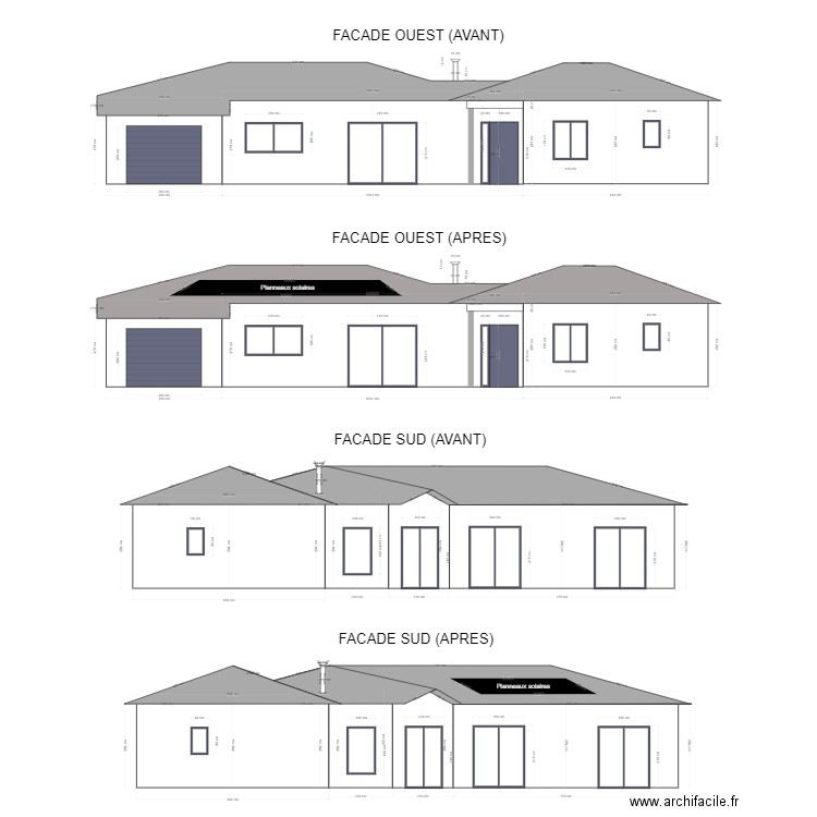 Plan de facade maison APRES. Plan de 0 pièce et 0 m2