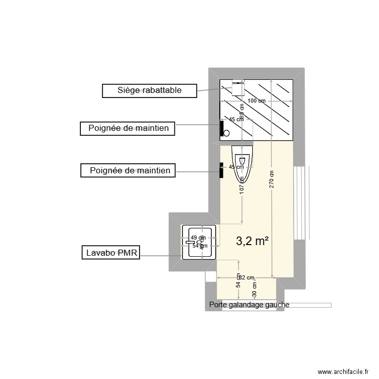 BACHO Manuel projet. Plan de 1 pièce et 3 m2
