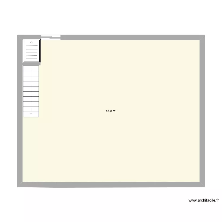 Etage maison. Plan de 1 Pièce et 65 m² Etage maison. Plan de 1 Pièce et 65 m²