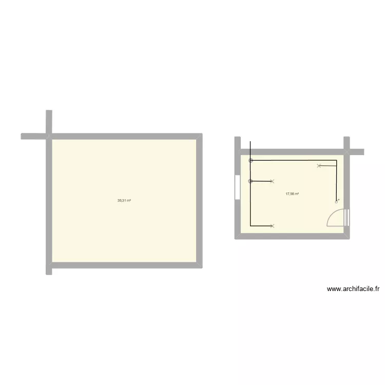 plant. Plan de 2 Pièces et 57 m² plant. Plan de 2 Pièces et 57 m²