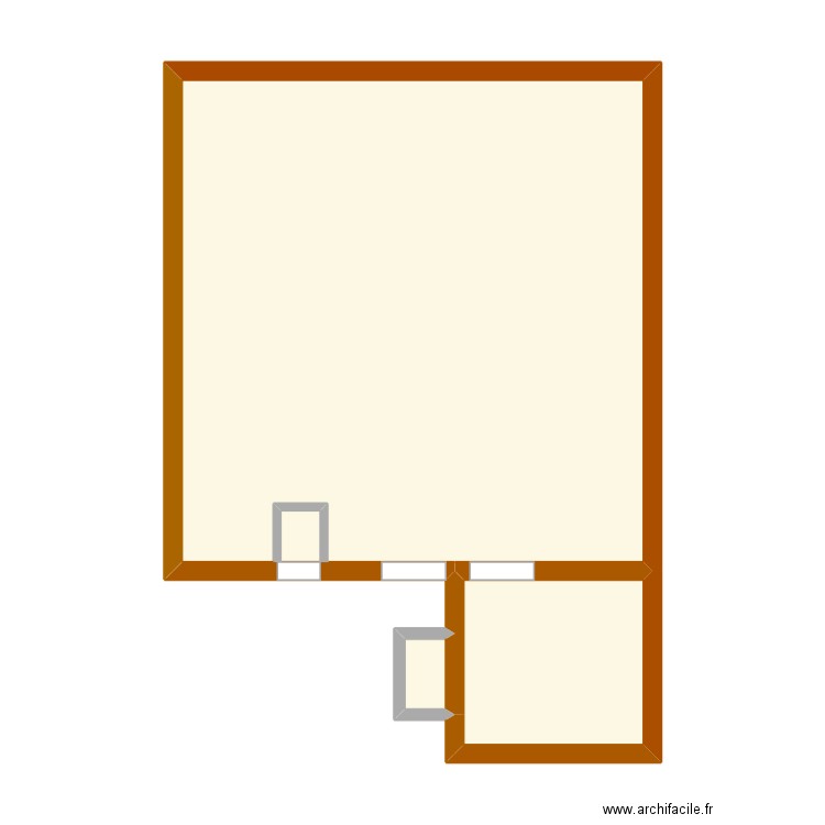 cochon. Plan de 3 pièces et 50 m2