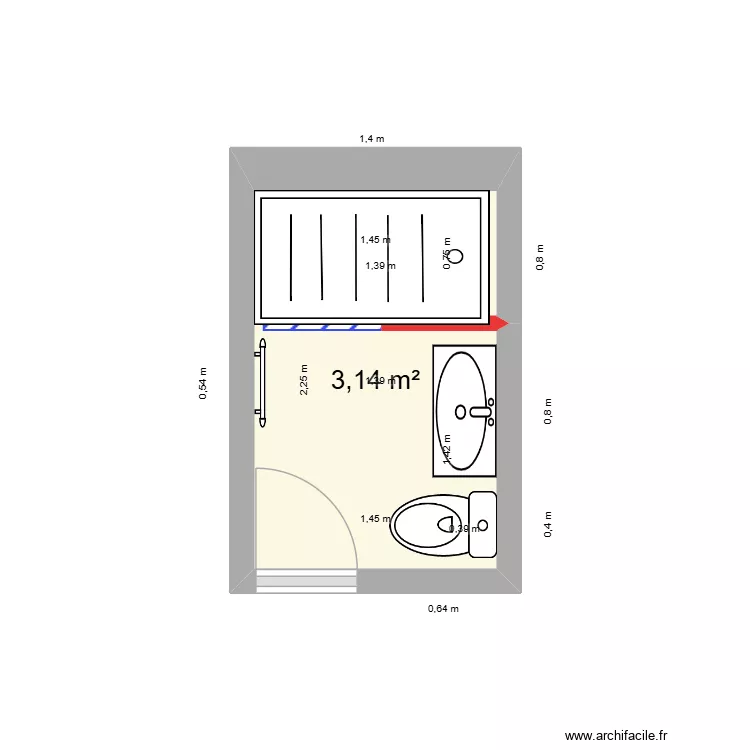 NANOU2. Plan de 1  et 3 m²